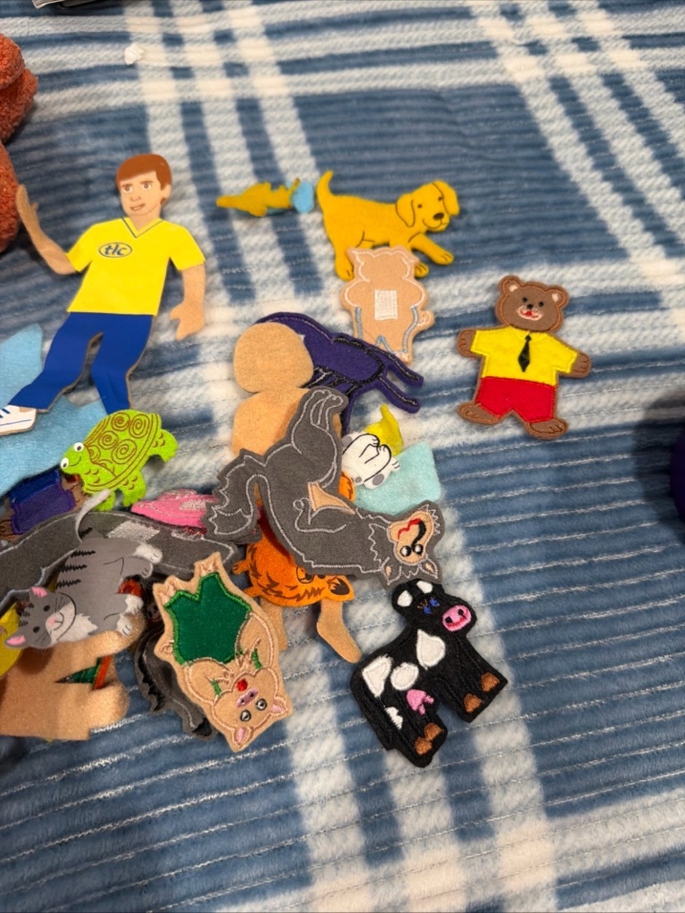 Colorful Felt Animal and Character Set for Kids - Blue